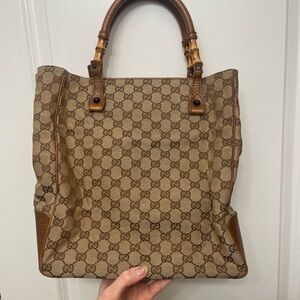 Gucci Beige and Brown Monogram Tote